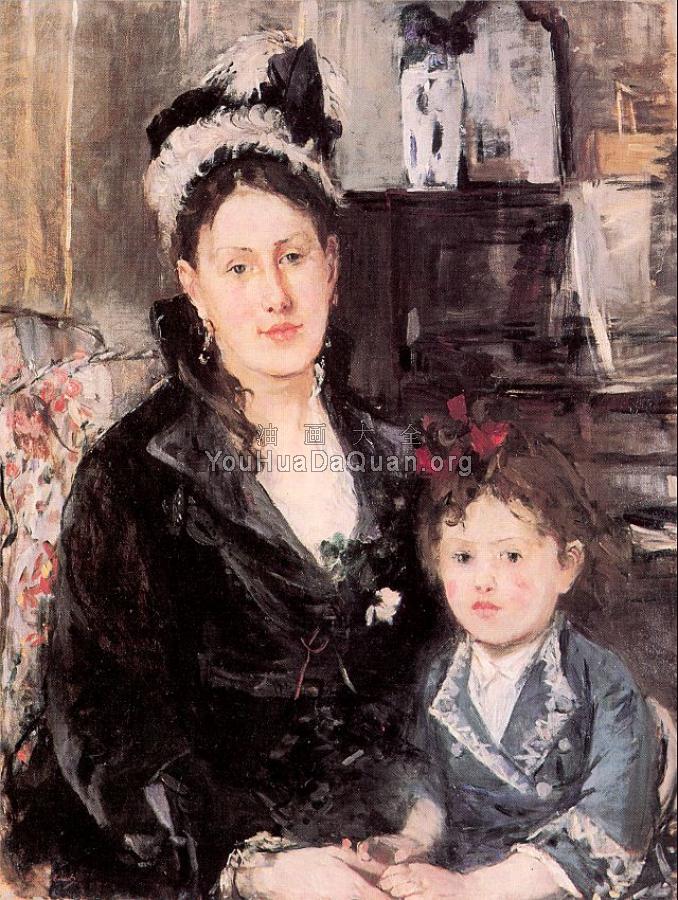 Portrait of Mme. Boursier and her Daughter - 贝尔特·摩里索特